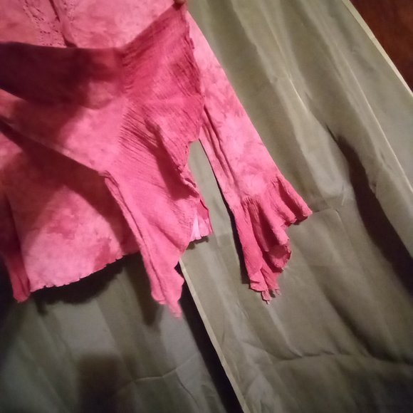 Tie Dye 70s Long Bell Sleeved Shirt - Picture 4 of 4